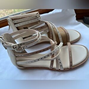 Vince Camuto Women's Strappy Sandals - Cream & Tan - Size 8.5 - Never Been Worn